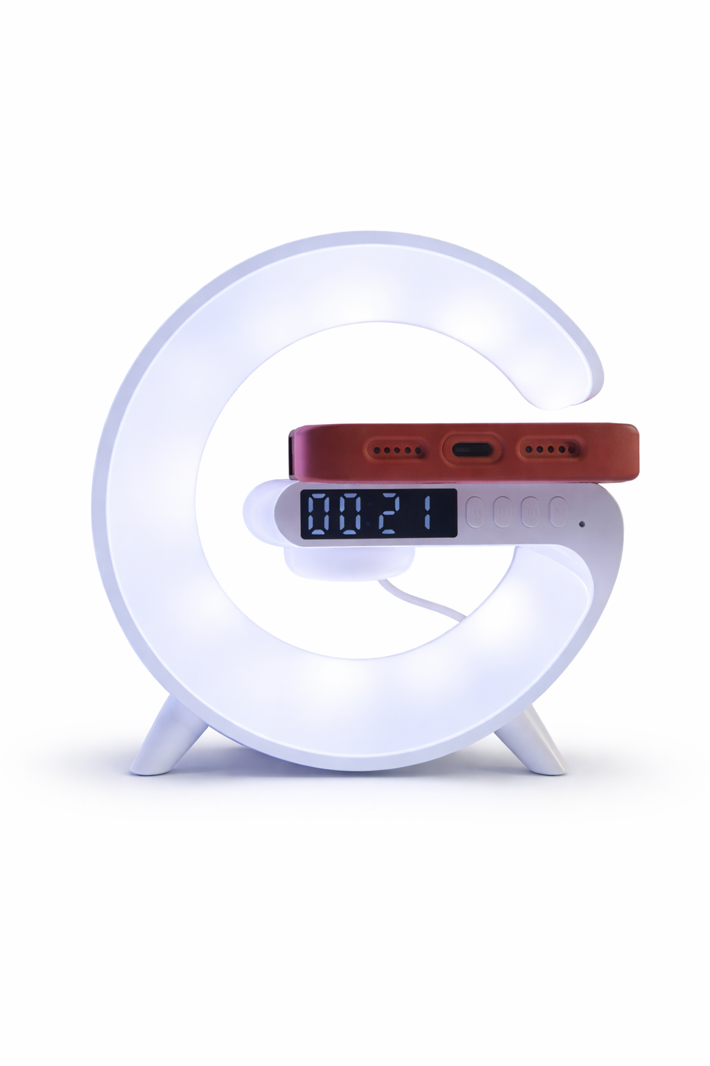 Multi-Function Wireless Charging Station with Speaker, RGB Light & Alarm Clock