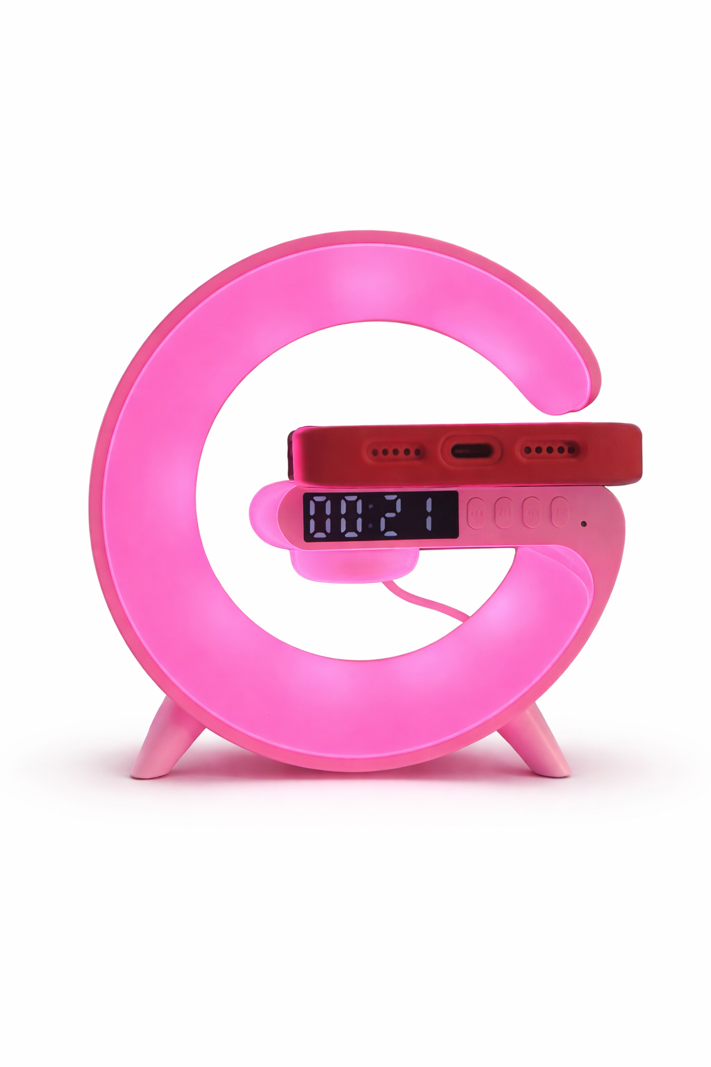 Multi-Function Wireless Charging Station with Speaker, RGB Light & Alarm Clock