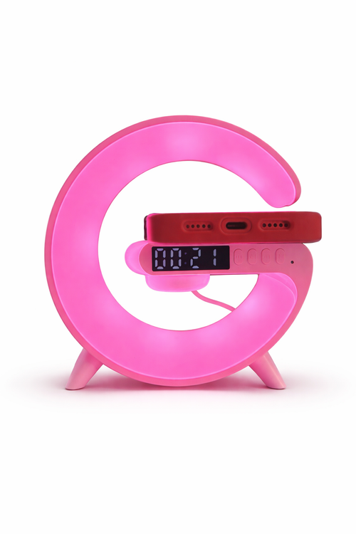 Multi-Function Wireless Charging Station with Speaker, RGB Light & Alarm Clock