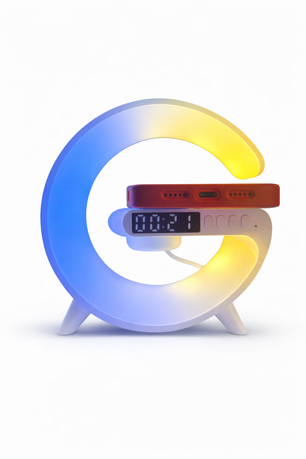 Multi-Function Wireless Charging Station with Speaker, RGB Light & Alarm Clock